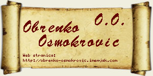 Obrenko Osmokrović vizit kartica